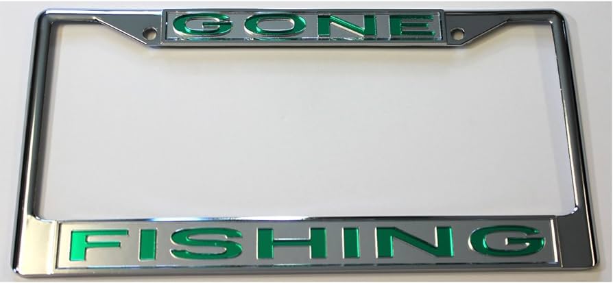 Fishing license plate frame