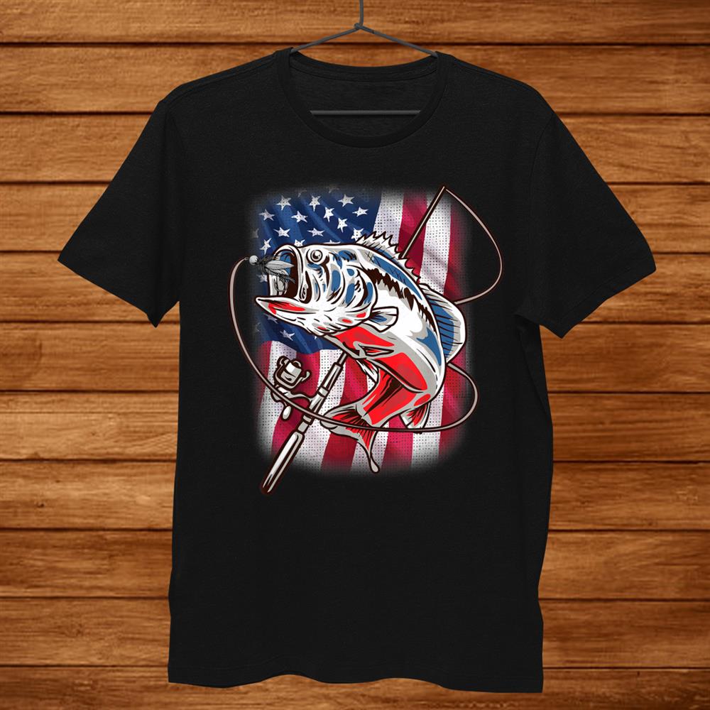 American flag fishing shirt