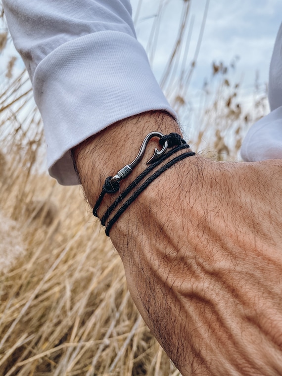 Mens fish hook bracelet